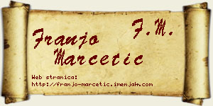 Franjo Marčetić vizit kartica